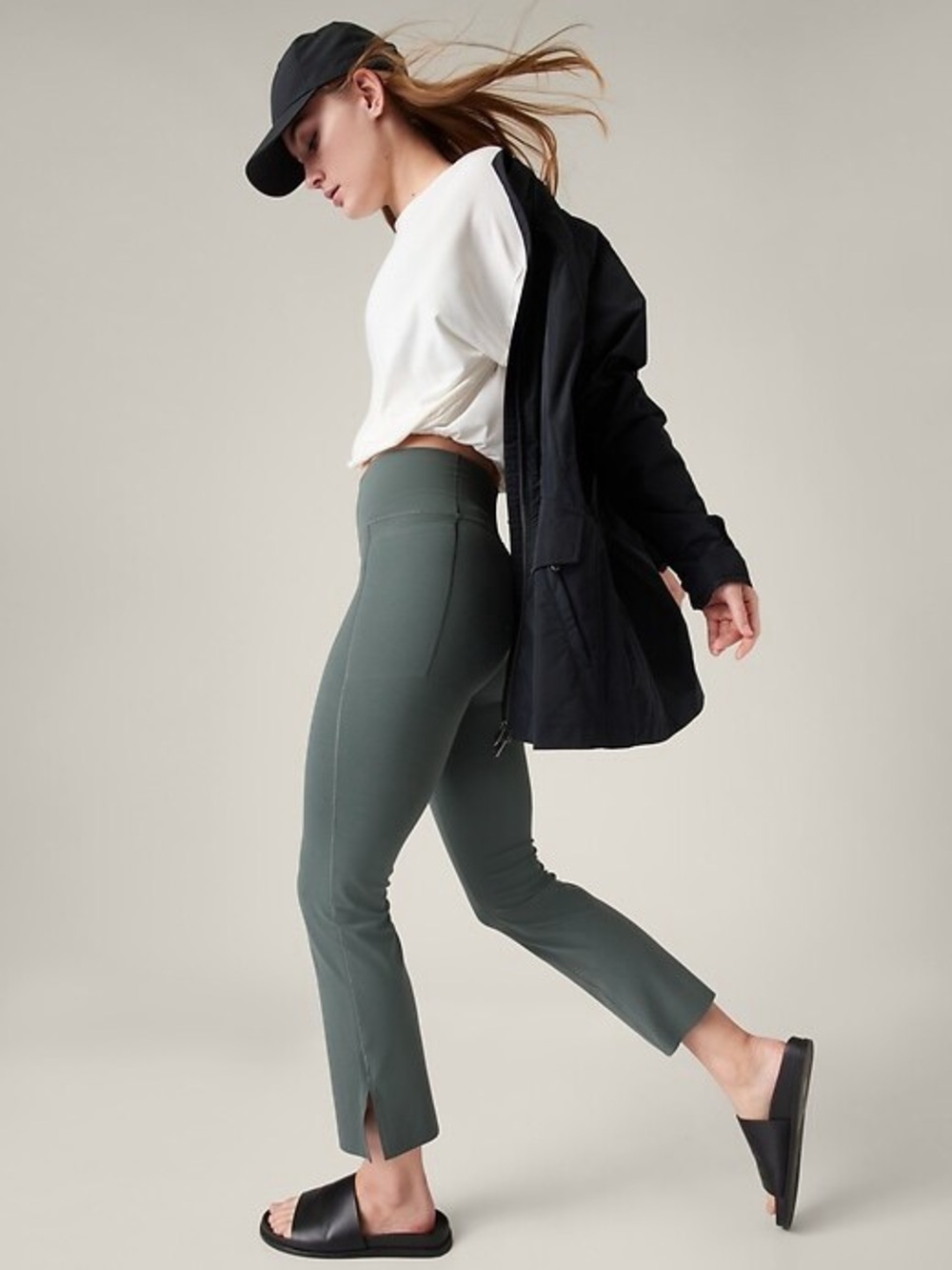 Athleta Transcend High Rise Stash Straight Crop